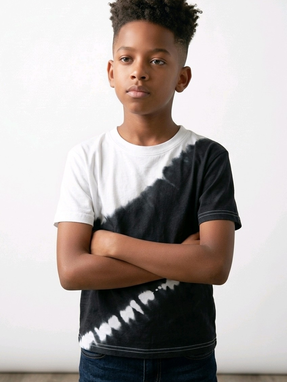 NWT Boys Black and White Tie Dye Short Sleeve Tee ~XXS 4/5